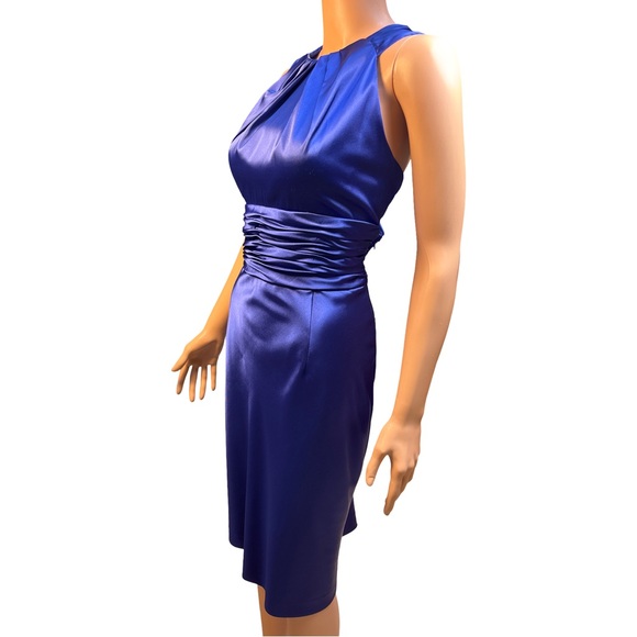 Adrianna Papell Boutique Sapphire Blue Sleeveless Midi Dress Size 14 - Picture 3 of 9